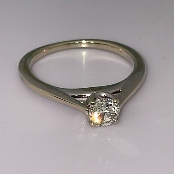 Solid 14K White Gold NATURAL 1/2CT Round Cut Diamond Solitaire Engagement Ring - Picture 11 of 14